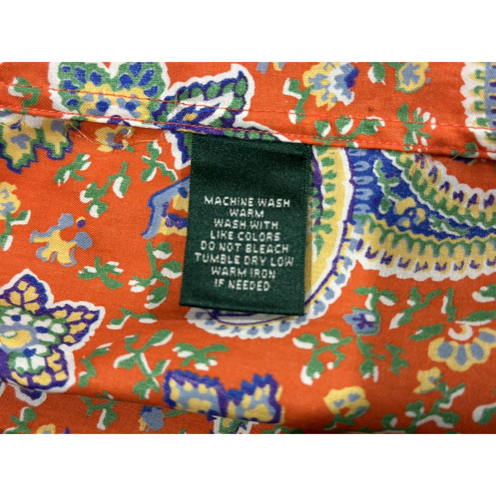 Lauren Ralph Lauren Women's Paisley Orange Paisley Long sleeve Blouse - Picture 9 of 16